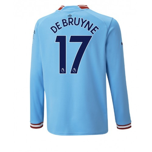 Camisola Manchester City Kevin De Bruyne 17 1º Equipamento 2022 2023 – Manga Comprida