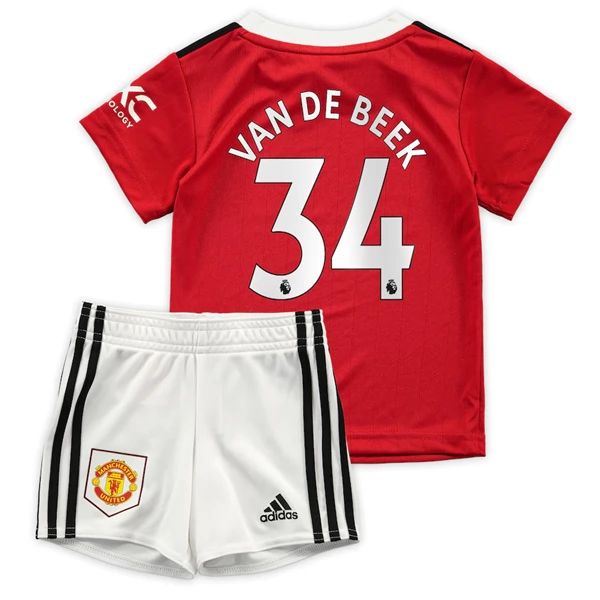 Camisola Manchester United Van De Beek 34 Criança 1º Equipamento 2022-23