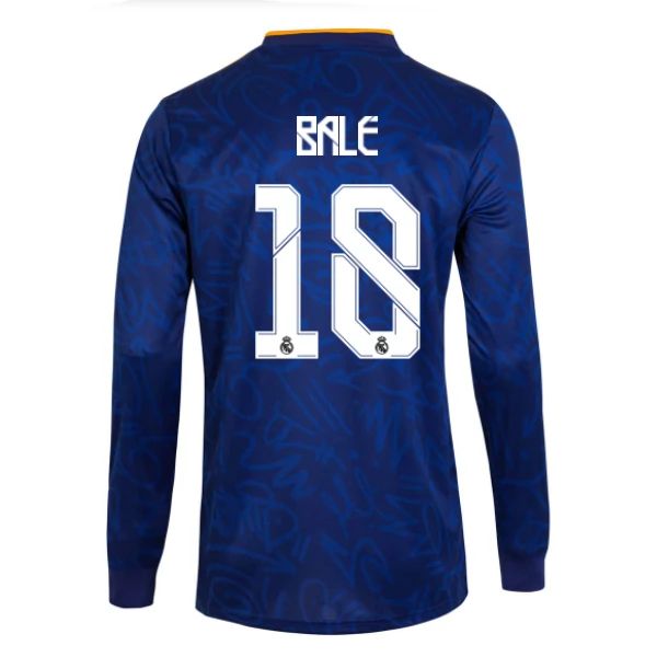 Camisola Real Madrid Gareth Bale 18 2º Equipamento 2021 2022 – Manga Comprida